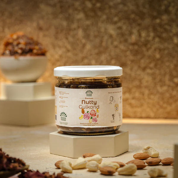 Nutty Gulkand- Crunchy & Healthy Gulkand with Benefits of Nuts - 400gr