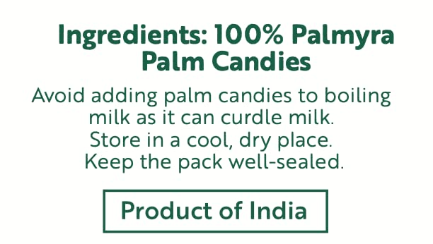 Organic Palm Candy | Natural Sweetener, Sugar Alternative | Unrefined | Candy for Coffee, Tea & Recipes | Vegan | Panakarkandu (250 gm)