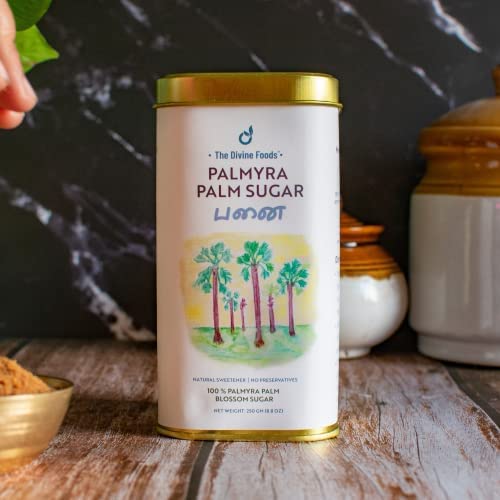 Natural Palmyra Palm Sugar | Natural Sweetener from Tuticorin, Sugar Alternative | Unrefined | Sugar for Coffee, Tea & Recipes | Vegan | Natural | Non GMO (250 gm)