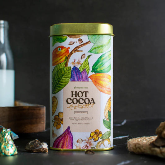Drinking Chocolate (Hot Cocoa) Instant Mix Made with Palm Jaggery | Finest Jaggery and Cocoa (28cups/200gm)
