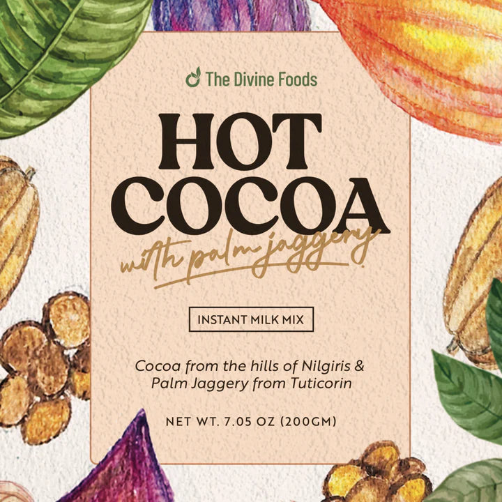 Drinking Chocolate (Hot Cocoa) Instant Mix Made with Palm Jaggery | Finest Jaggery and Cocoa (28cups/200gm)