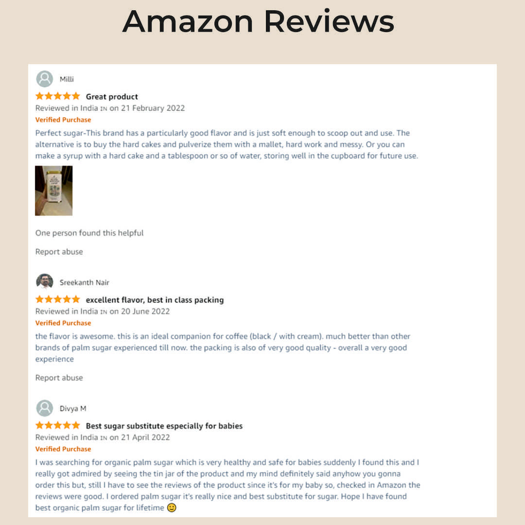 Natural Palmyra Palm Sugar | Natural Sweetener from Tuticorin, Sugar Alternative | Unrefined | Sugar for Coffee, Tea & Recipes | Vegan | Natural | Non GMO (250 gm)