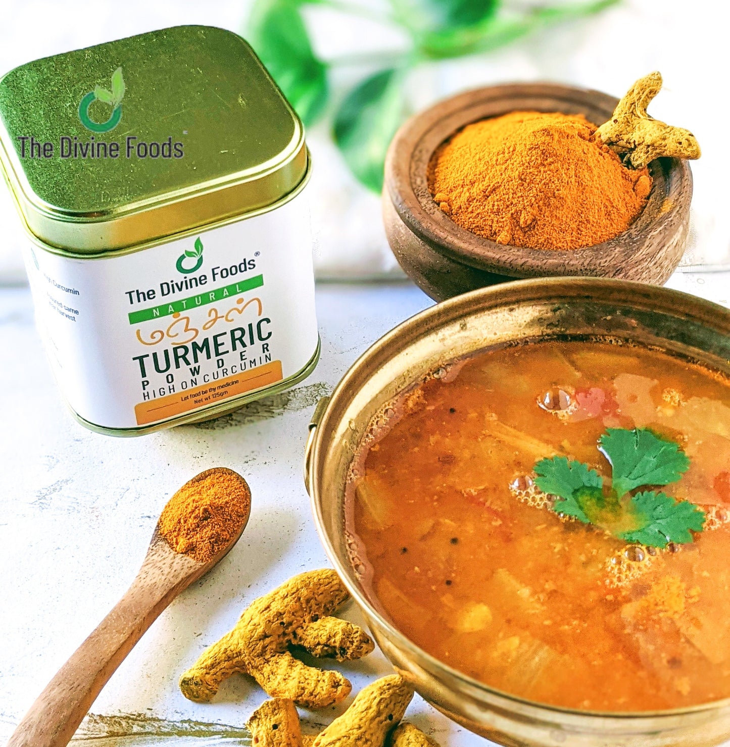 Natural Turmeric Powder with 5.9% High curcumin 125gm Tin