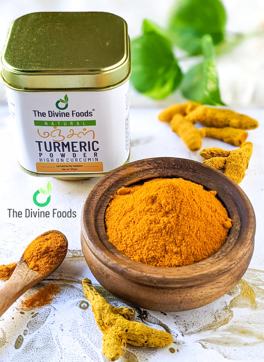 Natural Turmeric Powder with 5.9% High curcumin 125gm Tin