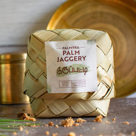 100% Pure, Natural and Unrefined Palm Jaggery (Karuppatti) - 500 gm