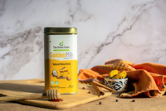 Golden Milk Instant Mix | Natural Detox Drink with High Curcumin | Turmeric Latte Hot or Iced | Haldi Tea | Antioxidant & Anti-Inflammatory Drink (56cups /250gm)