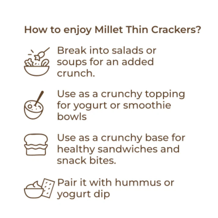 Divine Bytes | Ultra Thin Ragi Millet Crackers | Light, Crispy & Guilt-Free | Made with 72% Ragi Millet-40g