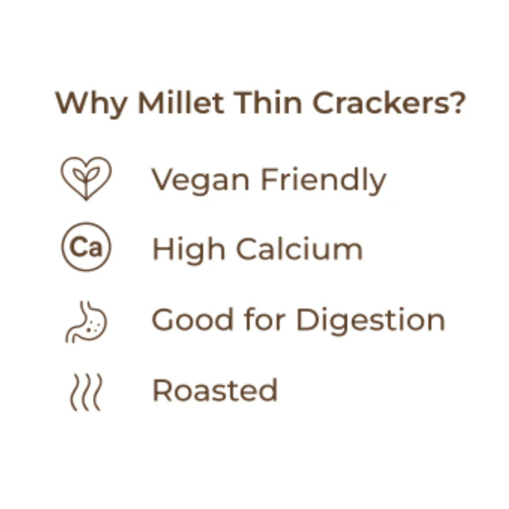 Divine Bytes | Ultra Thin Ragi Millet Crackers | Light, Crispy & Guilt-Free | Made with 72% Ragi Millet-40g
