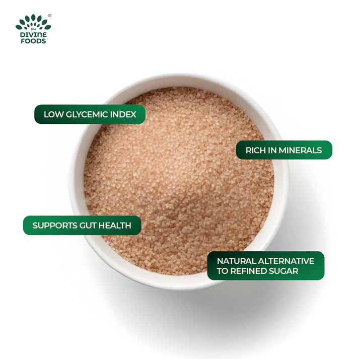 Divine Coconut Sugar Sachet 5 gm pack x 5 units | Natural Sweetener, Sugar Alternative, Coconut Palm Sap | Unrefined