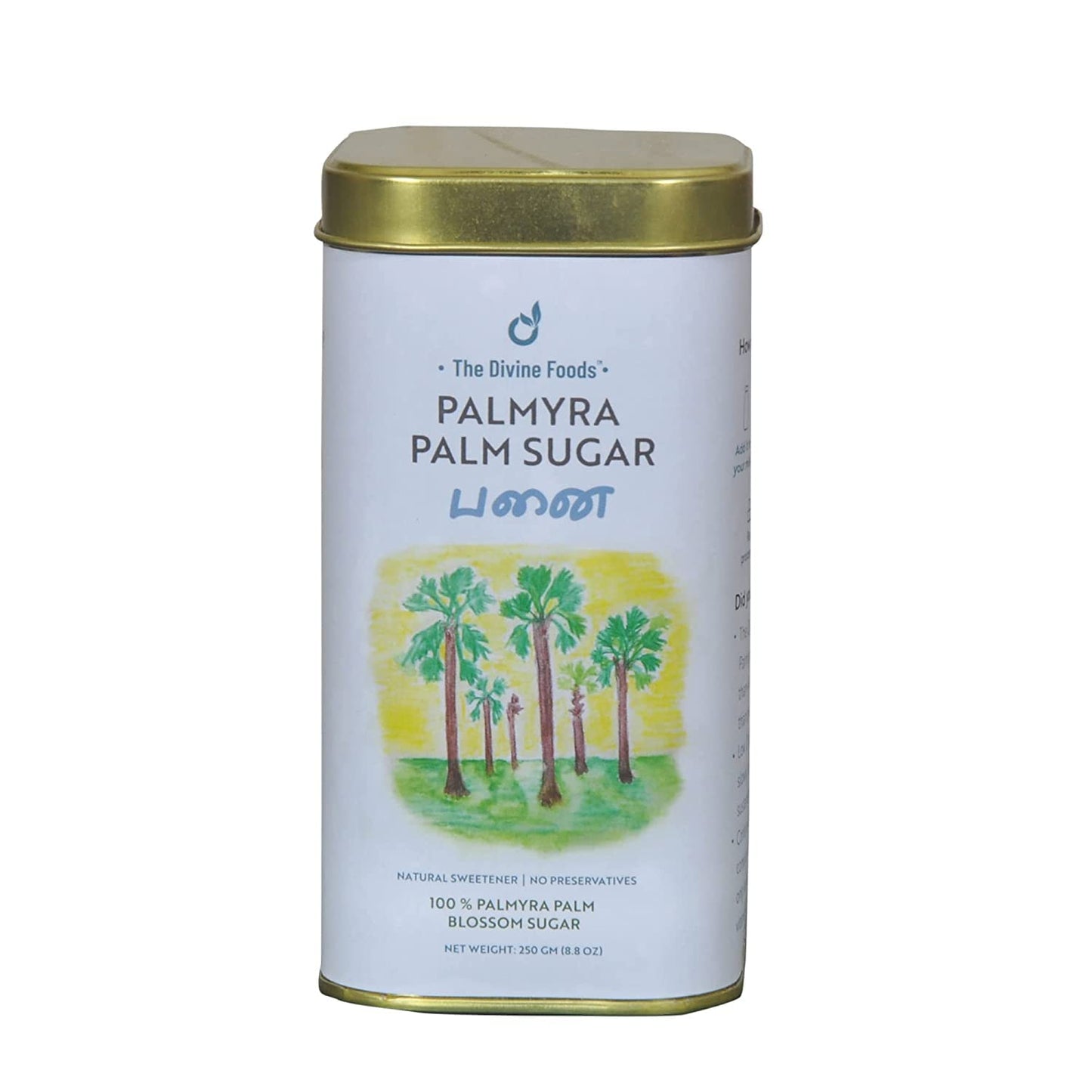 Natural Palmyra Palm Sugar | Natural Sweetener from Tuticorin, Sugar Alternative | Unrefined | Sugar for Coffee, Tea & Recipes | Vegan | Natural | Non GMO (250 gm)