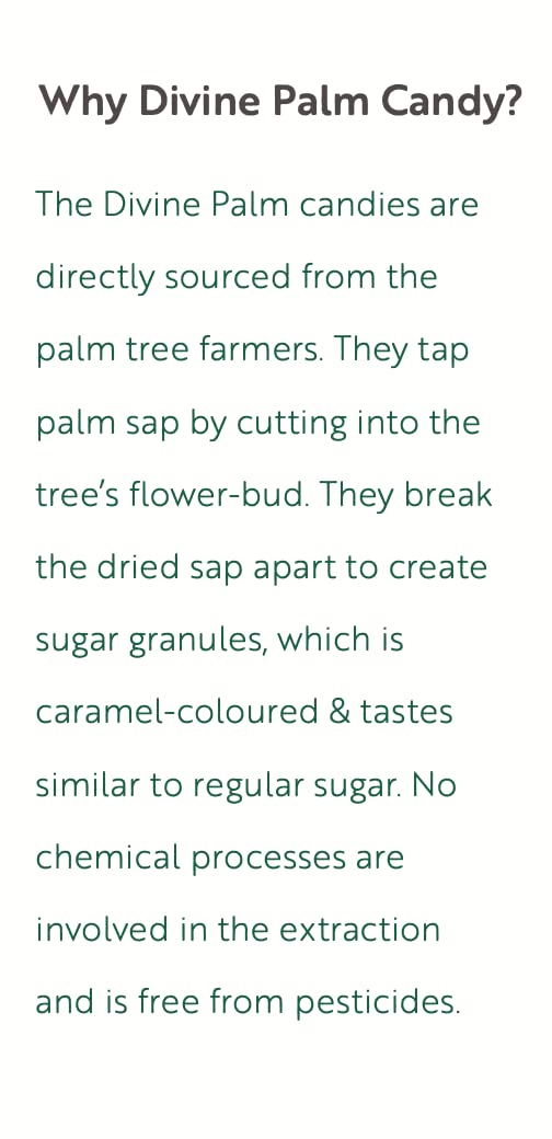 Organic Palm Candy | Natural Sweetener, Sugar Alternative | Unrefined | Candy for Coffee, Tea & Recipes | Vegan | Panakarkandu (250 gm)