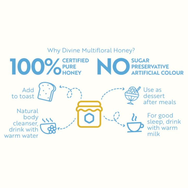 Honey Shots Multifloral Individual Bee Honey sachets, Direct from Farm 50 sachets (500gms)