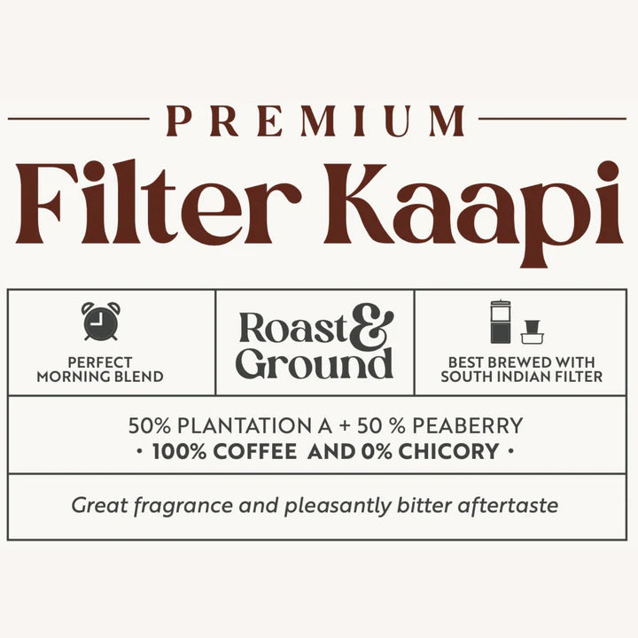 Premium South Indian Filter Kappi Coffee powder, 0% Chicory (28cups/200gm)