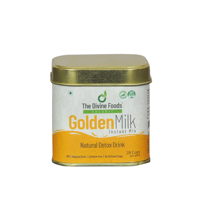 Golden Milk Instant Mix | Natural Detox Drink with High Curcumin | Turmeric Latte Hot or Iced | Haldi Tea | Antioxidant & Anti-Inflammatory Drink (28cups /125gm)